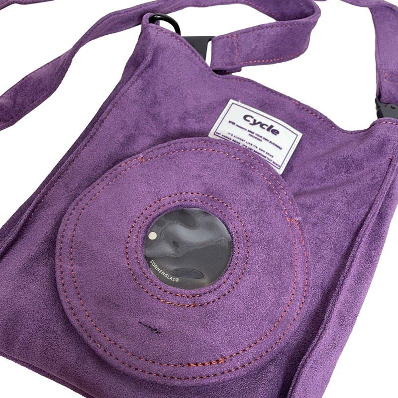 CYCLE Suede Solar Bag  塑膠圓形麂皮背帶小包/紫