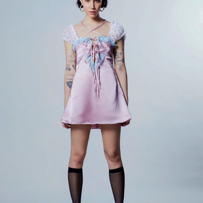 Sofia Satin Dress (Pink) 蘇菲亞緞面女僕洋裝/粉