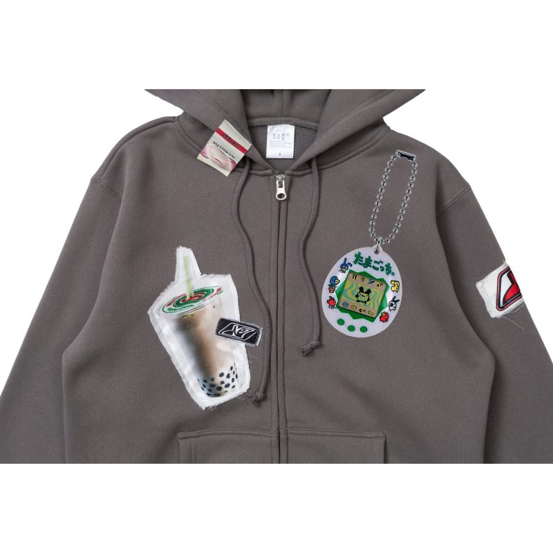 NLF 1990s Zip Hoodie たまごっち電子雞連帽外套/灰