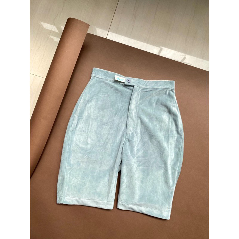 NLF 高腰毛毛車褲NLF Biker Shorts/Grey Blue灰藍