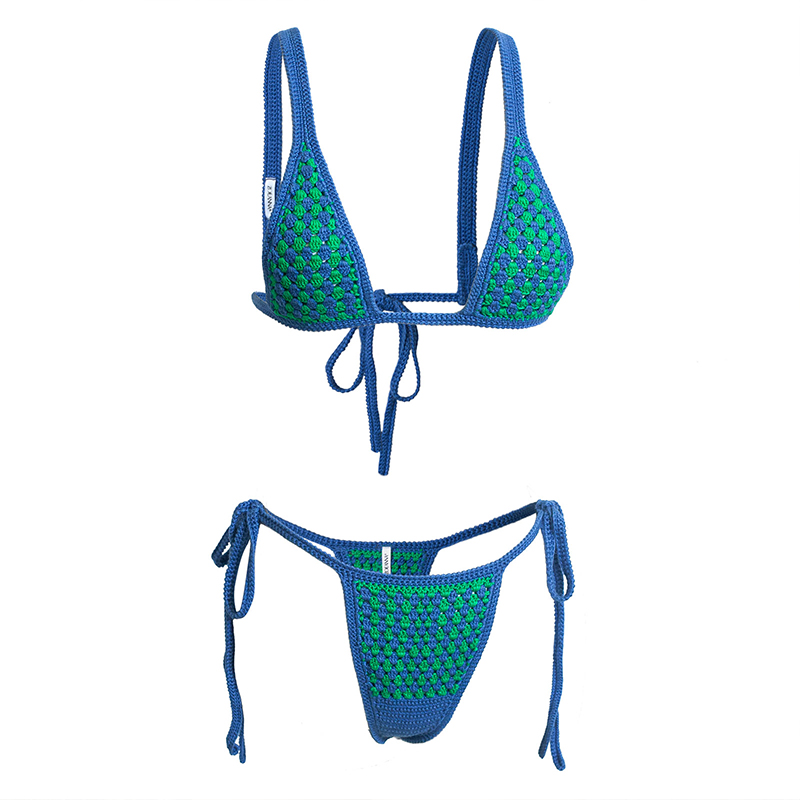 Zoeanna Triangle Bikini Islander 編織比基尼/藍綠