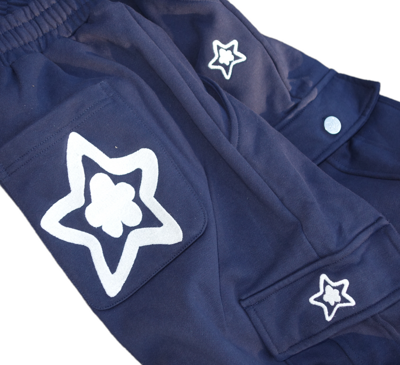 Star Team Navy Cargo Sweatpants 星星束口工作褲/藍