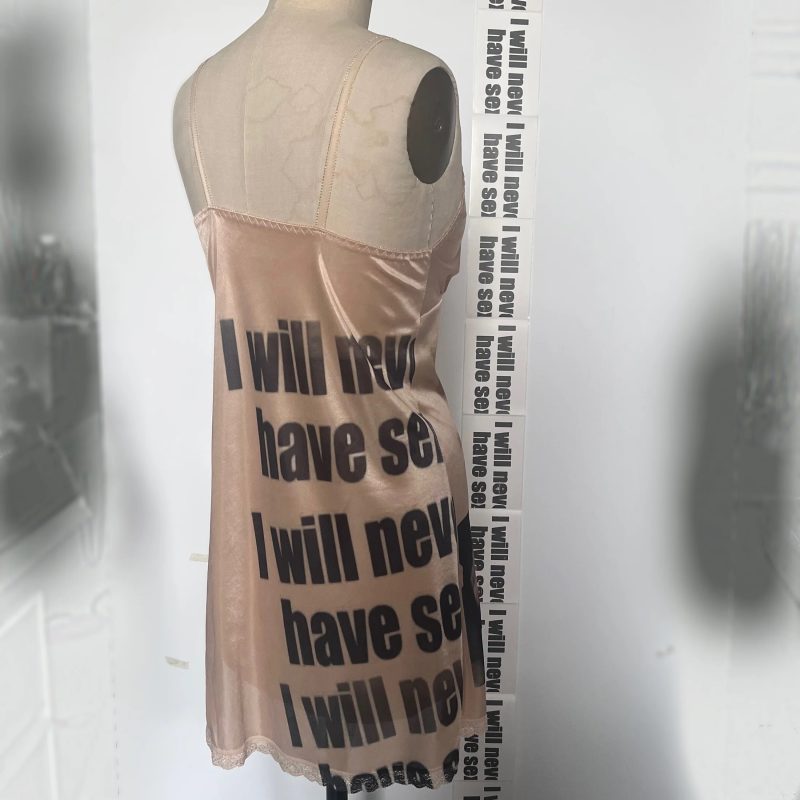 deadsoulmate I Will Never Have Sex Dress 膚色緞面洋裝
