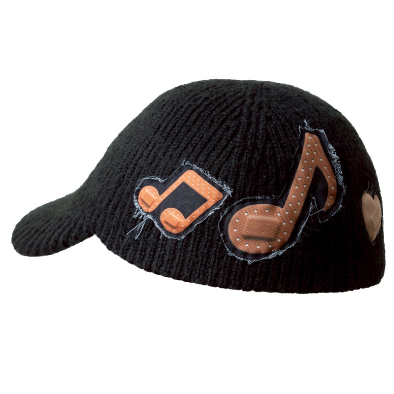 NLF Band-aid Fitted Cap 音符OK蹦 針織全封帽/黑