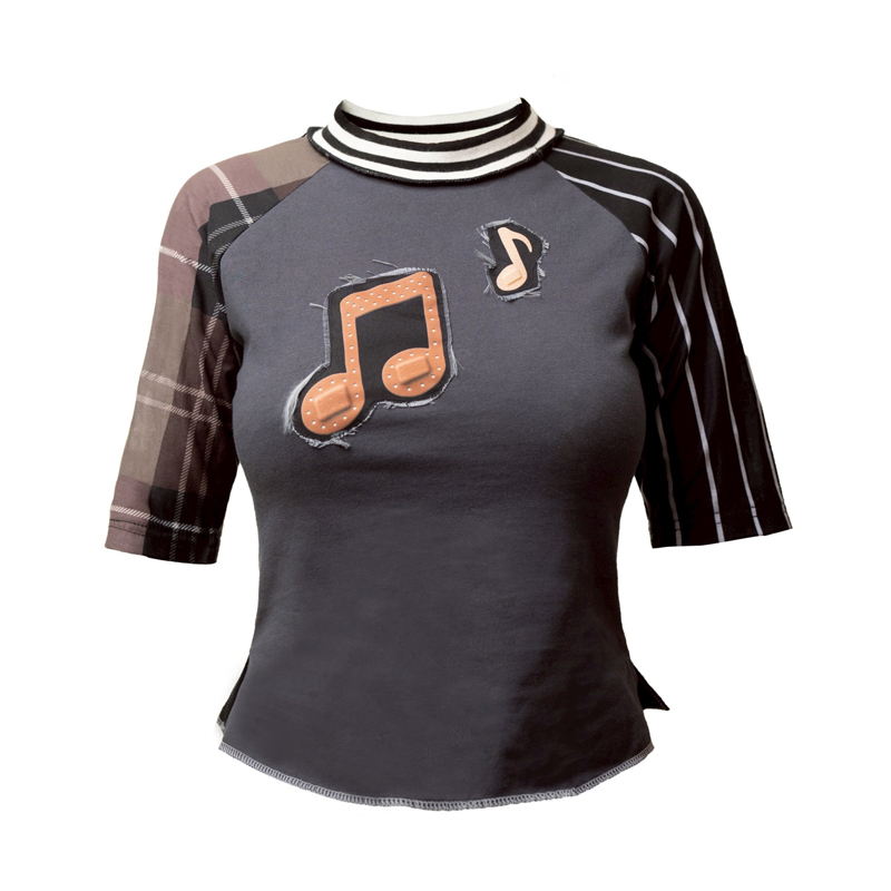 NLF 2004s Cady Heron Long Sleeve 琳賽蘿涵合身音符五分袖