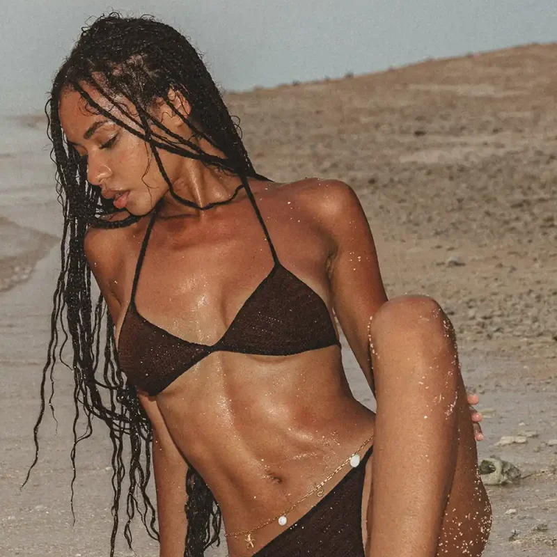 ZOEANNA ’90s Beach Club Bikini Top – Root Beer