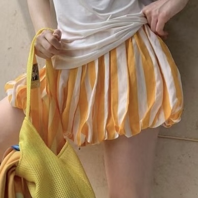 Swing Swing Lemon 條紋花苞蓬蓬裙