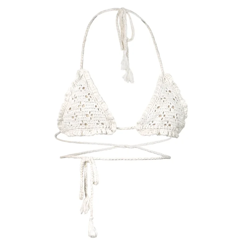 ZOEANNA Venus Crochet Bikini Top – Lumière (白)