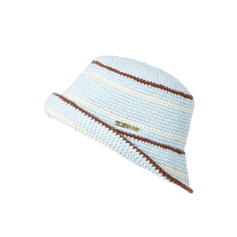ZOEANNA ’90s Beach Club Crochet Hat – Blue Raspberry