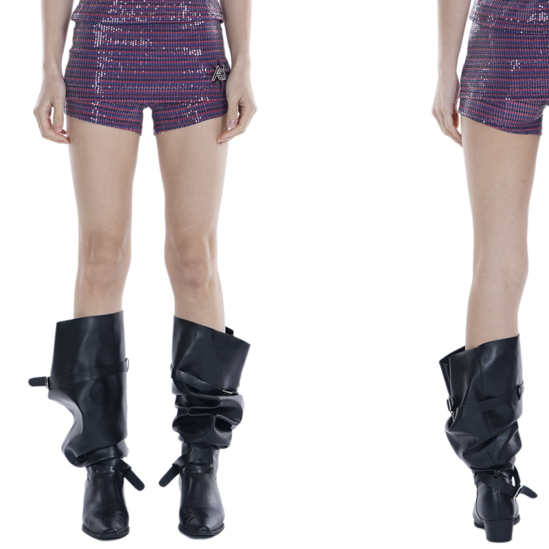 ANOMALIES DEPARTMENT PURPLE SPARKLE SHORTS